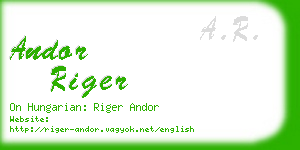 andor riger business card